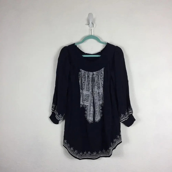 Tularosa Revolve Jacqueline Navy Embroidered Off Shoulder Tunic Mini Dress XS - Picture 3 of 13